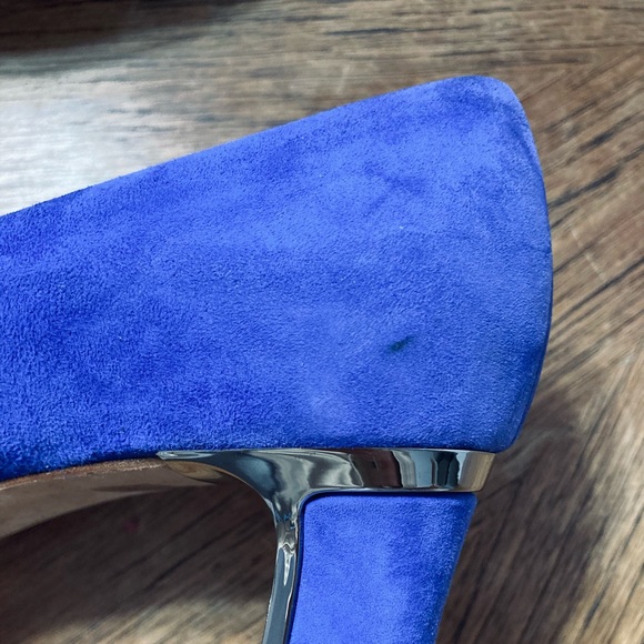 Stunning Peter Kaiser Blue Suede with silver block heels - Size 5,5 UK / 8 US - Picture 13 of 14